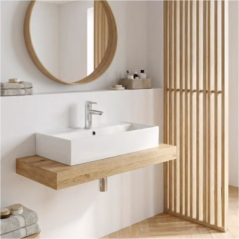 Lavabo rettangolare in Vetroceramica bianca ZOE 65x31cm