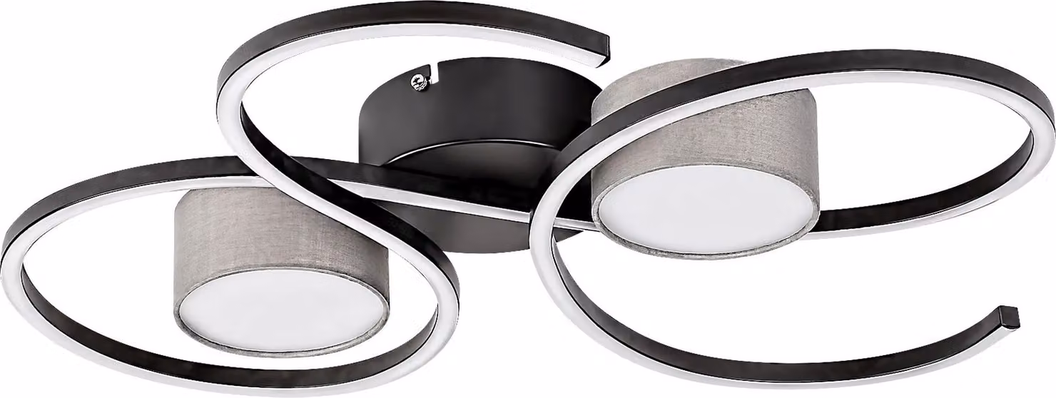Rabalux Plafoniera LED nera e grigia Shiena 600mm 38W 71116
