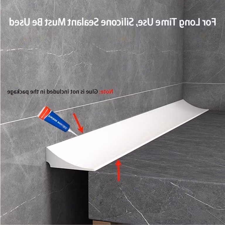 Barriera doccia in silicone per la separazione dell'acqua, guarnizione impermeabile autoadesiva per il bagno, sigillante per il bordo della doccia e per prevenire infiltrazioni