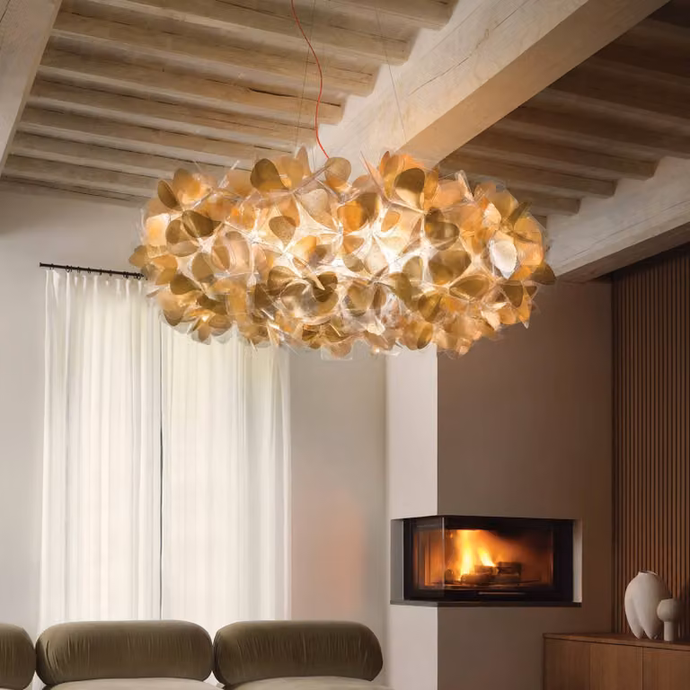 Slamp Lampada a sospensione Clizia Mama Non Mama, dimmerabile, Ottone / Oro, Soggiorno / Sala da pranzo, Plastica, Design, Lampada a sospensione