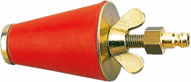 Tappo di prova per gas Rothenberger, conico, misura 2 (3/4 pollici-1,1/4 pollici), con raccordo, 1 pz.