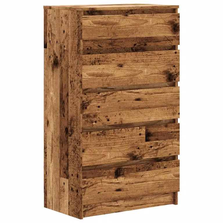 Cassettiera Legno Antico 60x36x103 cm in Legno Multistrato
