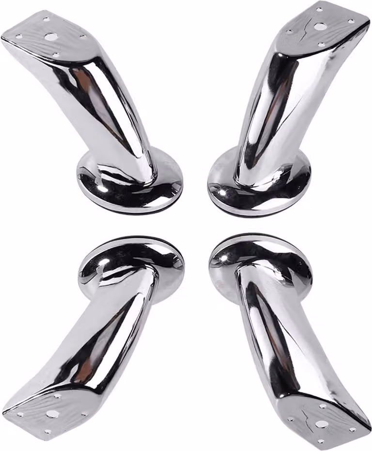 set di 4 gambe per mobili in metallo | gambe per armadi [altezza 12 cm] | gambe per divani, letti, sedie, tavolini, armadi e altri mobili | gambe per zoccoli | gambe per tavoli - gambe per mobili | gambe per divani | gambe per armadi