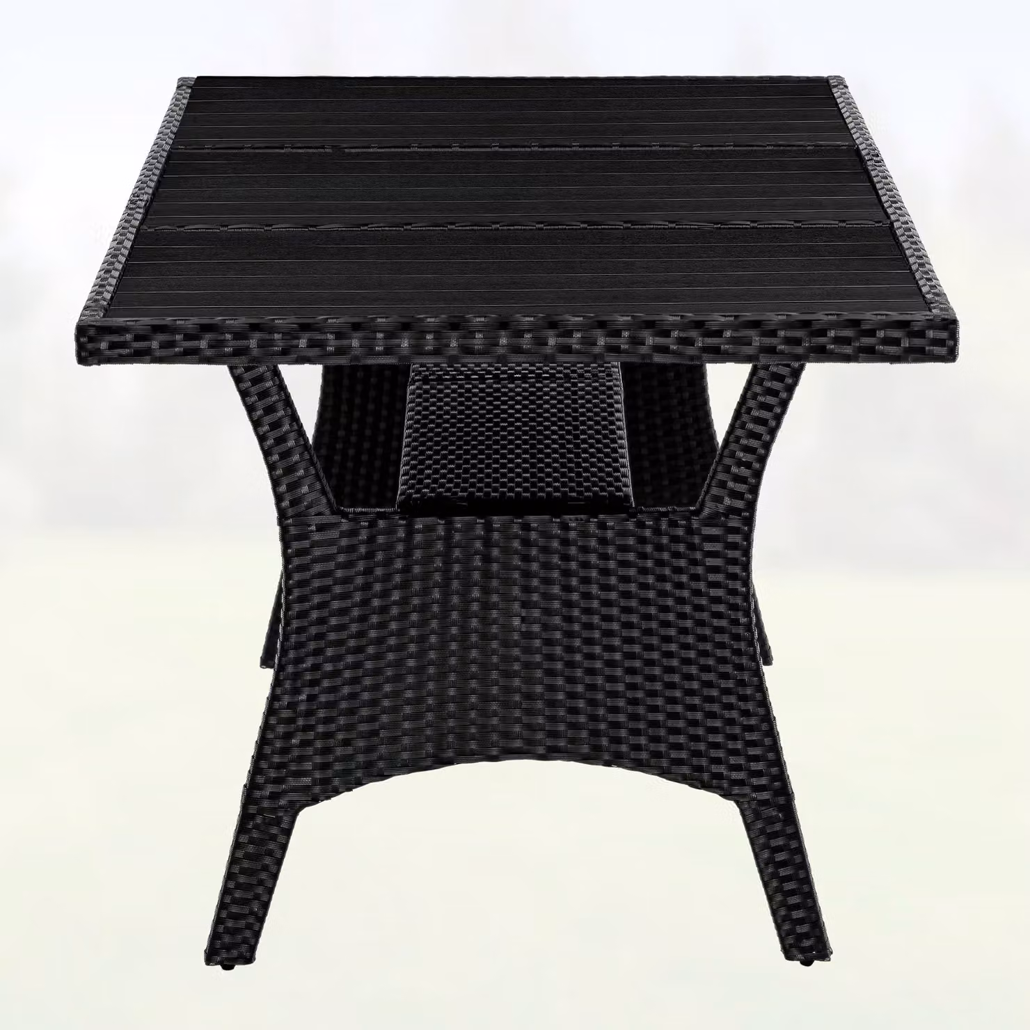 Tavolo da giardino rettangolare Takeo Casaria nero in polyrattan estensibile e regolabile in altezza L: 190 cm, P: 90 cm, H: 75 cm – 4