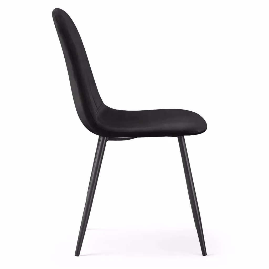 Set di 4 sedie in velluto trapuntate LUMO Akord Furniture Factory colore nero con gambe in metallo nero – 2