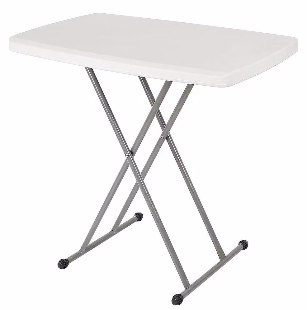 Tavolo pieghevole da campeggio, 76 cm - Tavolo da giardino / tavolo da picnic - Altezza regolabile - Materiale plastico - Ideale per balcone, giardino e campeggio - Bianco