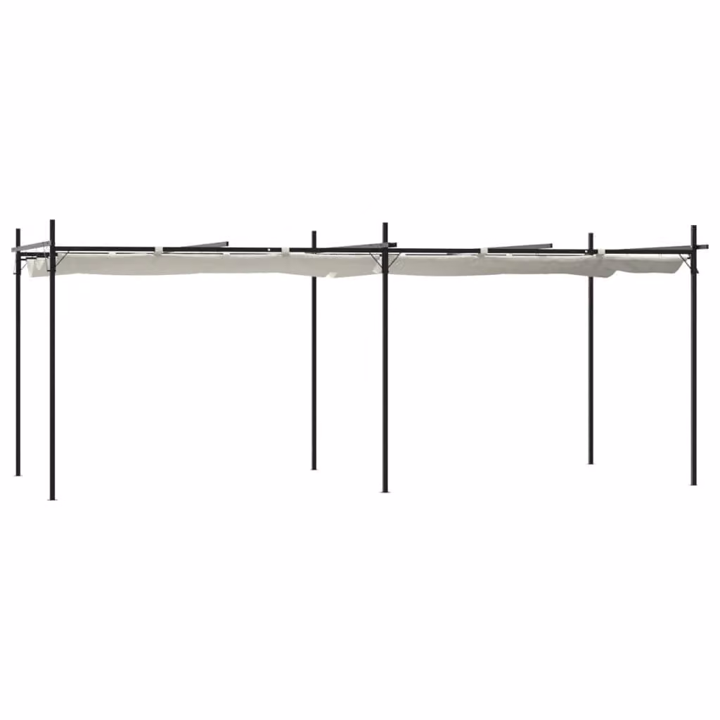 Pergola con Tetto Retrattile Crema 589x292x230 cm
