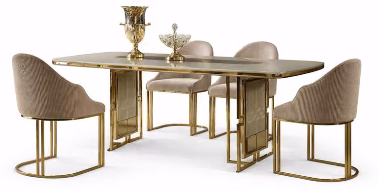 Set da pranzo elegante: tavolo da pranzo con 4 comode sedie, design moderno