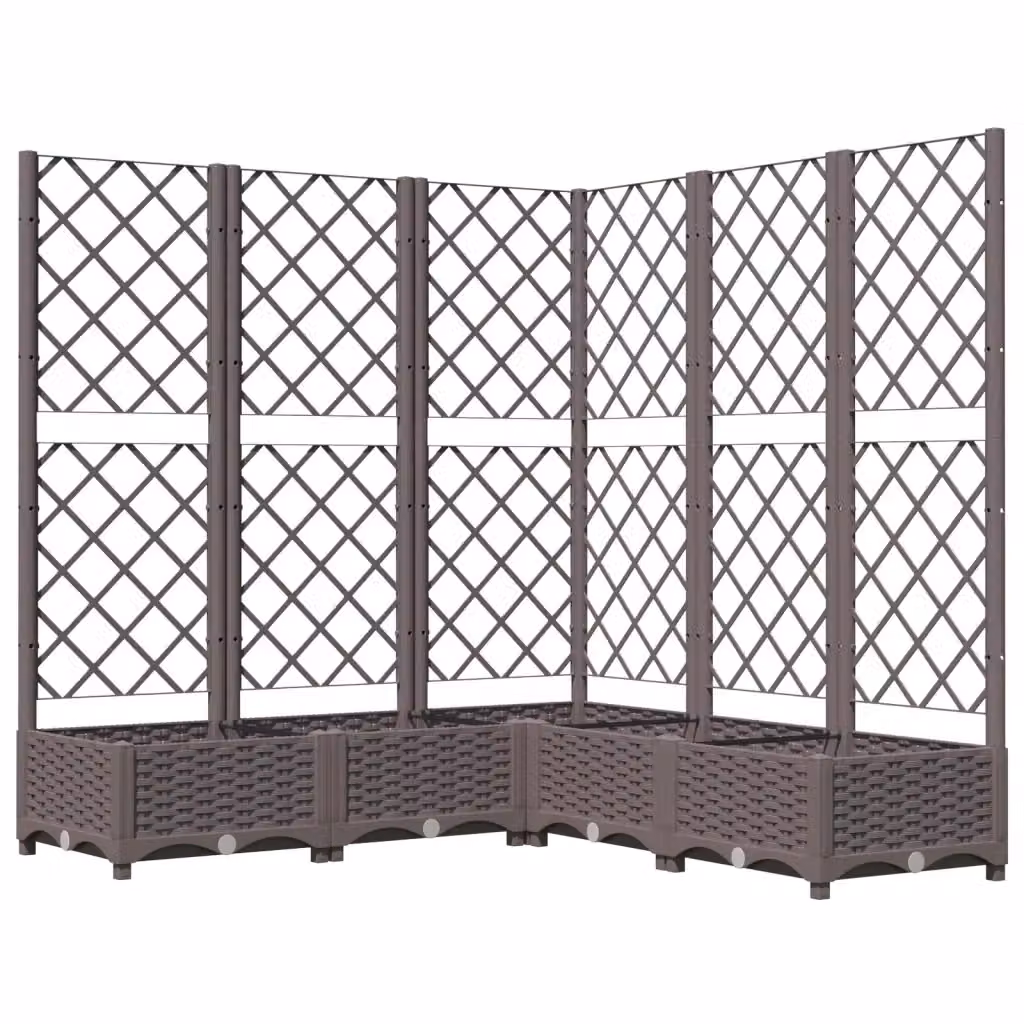 Fioriera da giardino con graticcio Design Mania marrone in plastica L/P/H: 120 x 120 x 121,5 cm – 2
