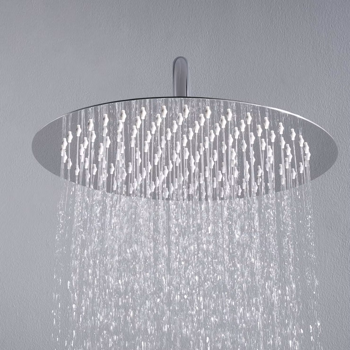 Doccia a soffitto, diametro 40 cm, in acciaio inossidabile, rotonda, per bagno