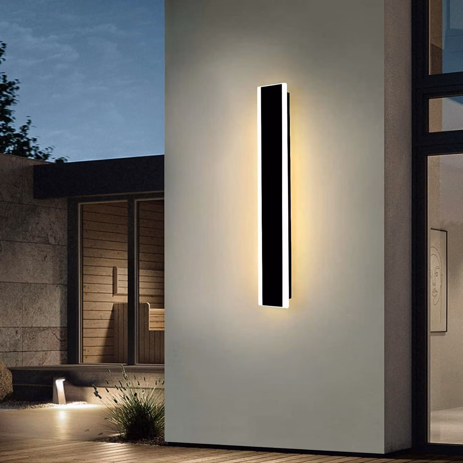 Lampada da parete esterna a LED, 60 cm, 18 W, impermeabile, dimmerabile, 3000K/4500K/6000K