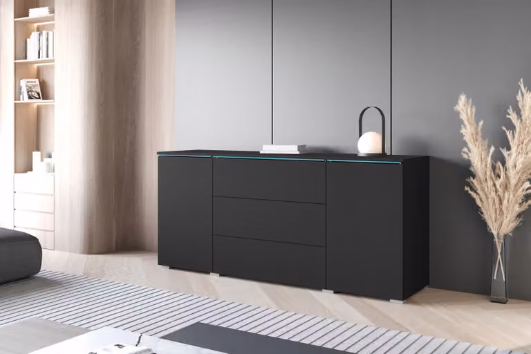 Cassettiera combinata HERMINA 150 - nera