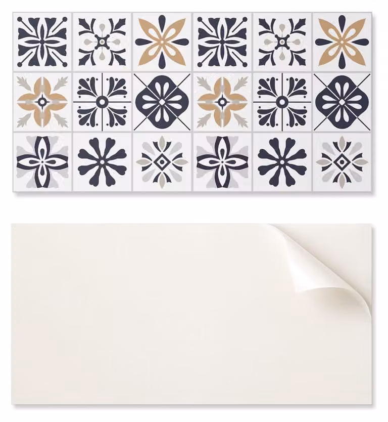 Pannello in vinile autoadesivo - Decorazione con stampa, 120 x 60 cm, motivo decorativo a piastrelle