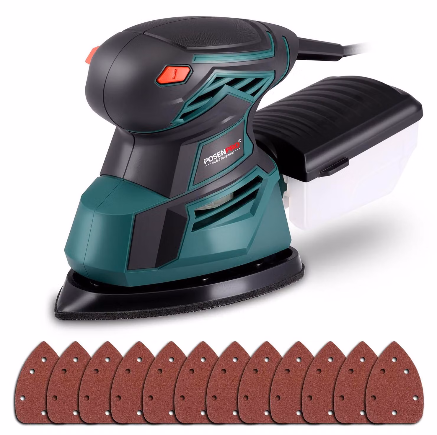 Levigatrice orbitale elettrica, 130W, con 12 fogli abrasivi