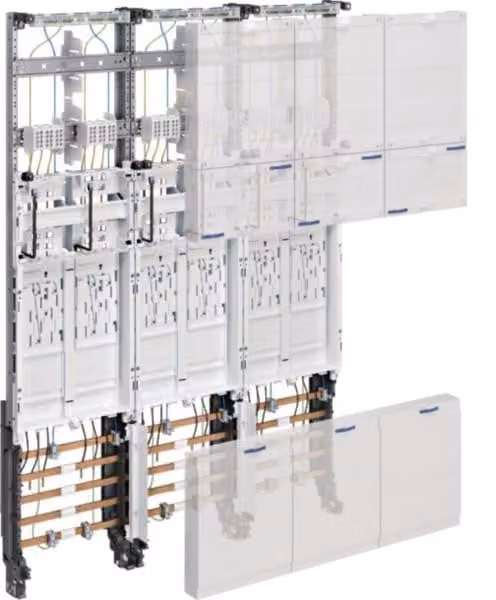 Array completo 1050mm, 3 campi, 6ZP - Pannello contatori 6 contatori kWh 0 file ZL3ED26N