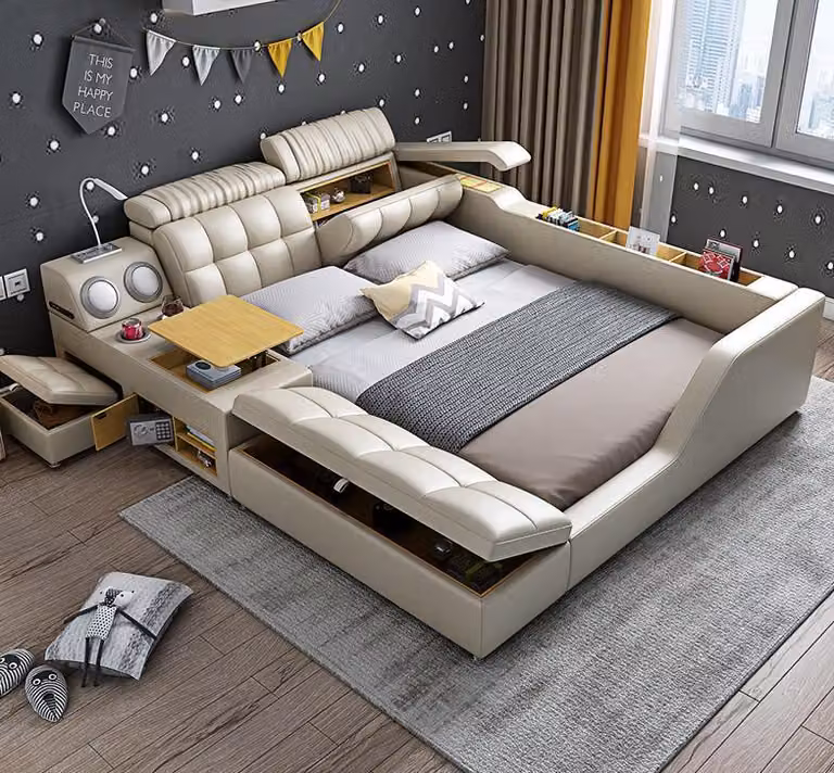 Doppelbett Polsterbett Schlafzimmer 180x200cm Multifunktion Bett Betten Ehebett
