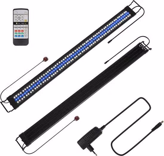 Acquario LED con timer, da 120-150 cm, completo di telecomando, ideale per molluschi, illuminazione RGB, impermeabile