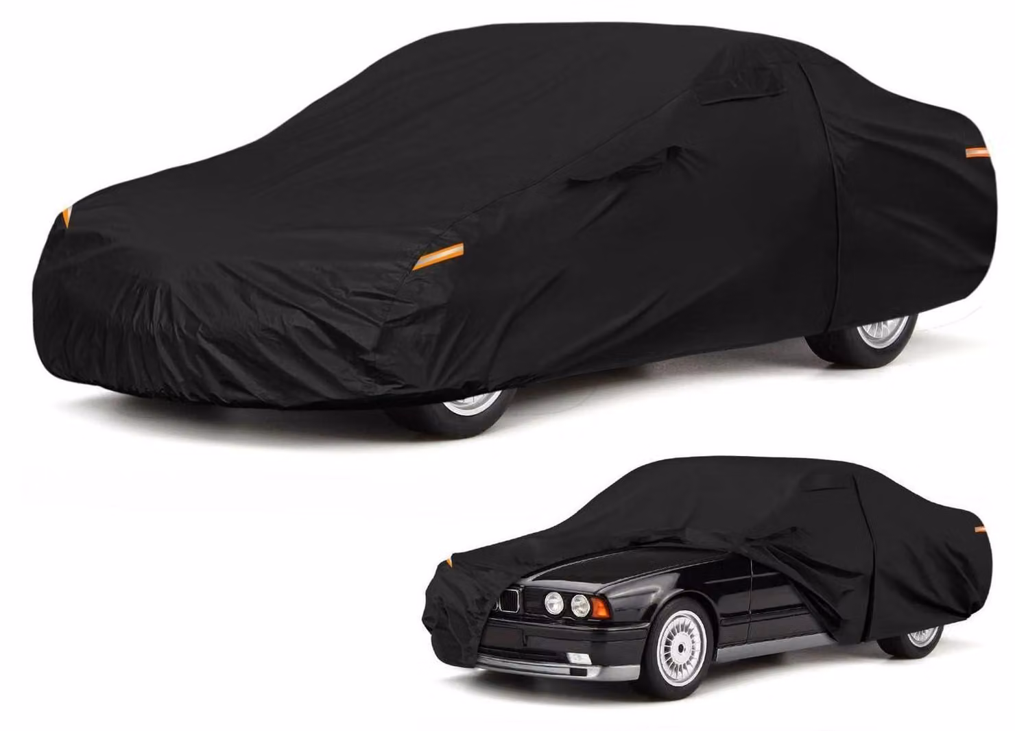 Copertura impermeabile per auto, adatta ai modelli BMW Serie 5 E34 E39 (1988-2002), utilizzabile in tutte le condizioni atmosferiche, con cerniera per l'accesso alle portiere