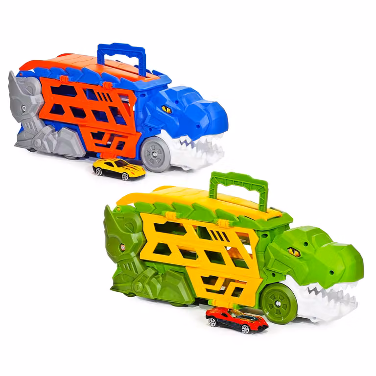 TU GIOCHI Dino Truck Trasportatore Dinosauro 2 in 1 con Macchinina Multicolore