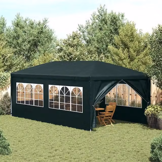 Tenda Gazebo per Feste Verde in Acciaio e Poliestere L: 600 cm, P: 300 cm, H: 255 cm – 1