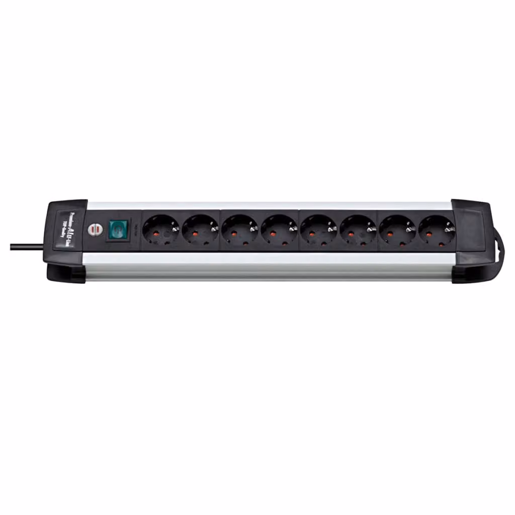 Brennenstuhl -Alu-Line - Presa di corrente a 8 vie 3 m H05VV-F 3G1,5, 1391000018