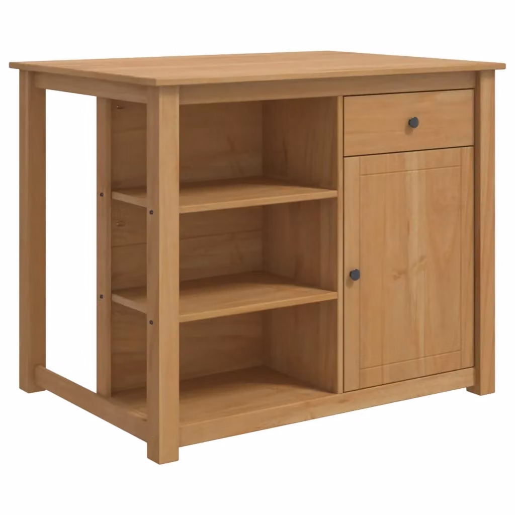 Set isola da cucina PANAMA vidaXL in legno di pino color cera di miele, L/P/H: 112 x 77 x 90 cm – 2