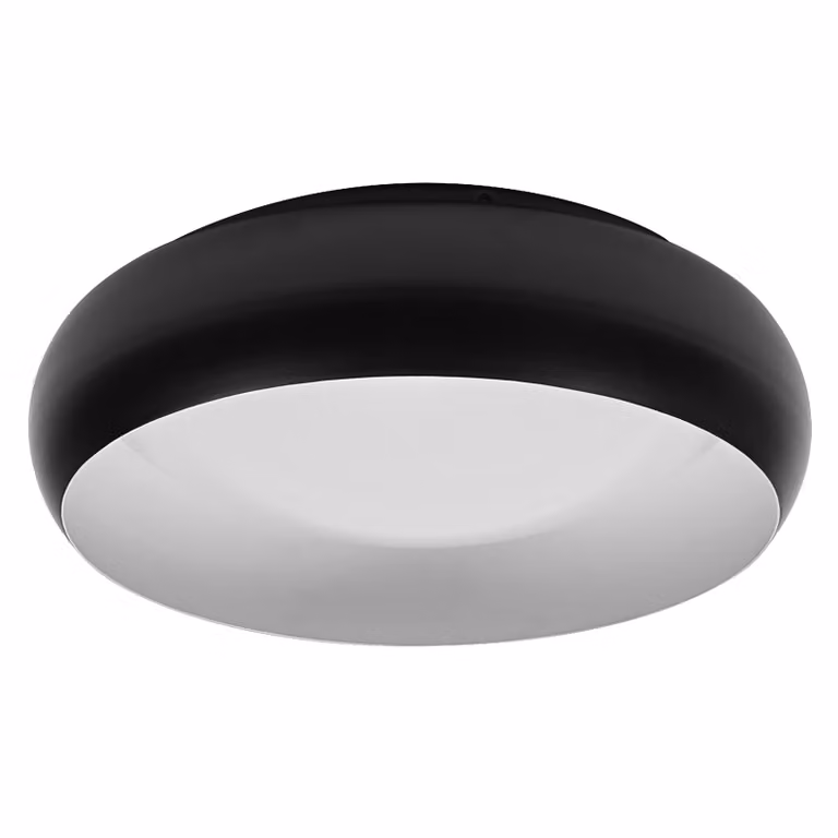 LEDVANCE ORBIS Livia Plafoniera LED con anello metallico, bianco-nero, 16W, 1000lm, 3000K, 300mm, 830 friendly warm white, dimmerabile in 3 fasi con un clic, IP20, viti di montaggio e tasselli inclusi
