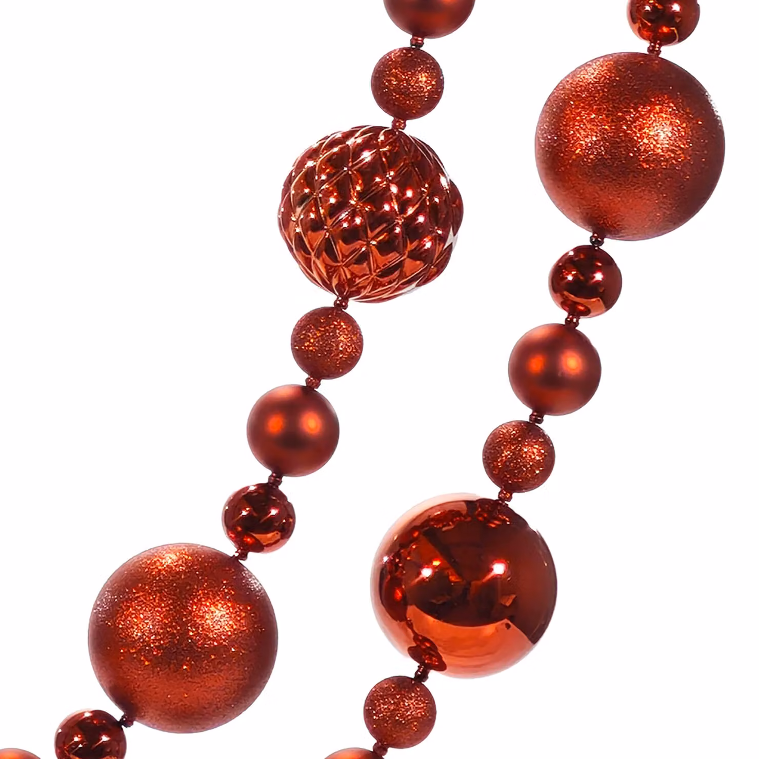 VESTIAMO CASA Ghirlanda Natalizia Rossa e Oro con Sfere Decorative, Lunghezza: 180 cm – 3