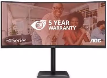 Monitor PC Ultrawide Curvo AOC CU34E4CV da 34 pollici, Risoluzione QHD 3440 x 1440 pixel, Pannello VA, 120Hz, Nero