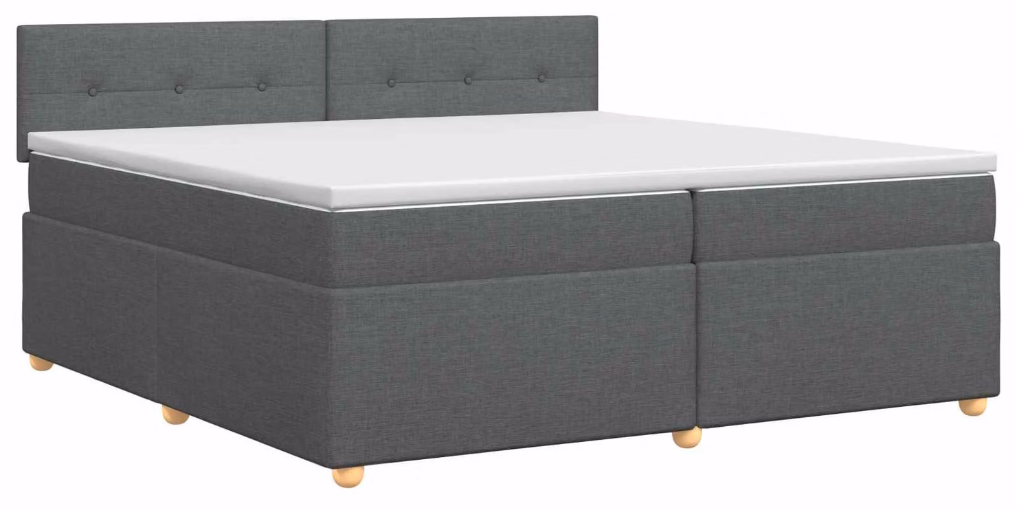 Letto a molle con materasso grigio scuro 200 x 200 cm in tessuto