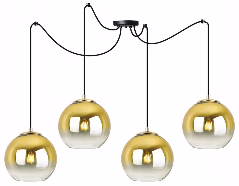 Lampada a sospensione, lampadario, paralume dorato, 15 cm