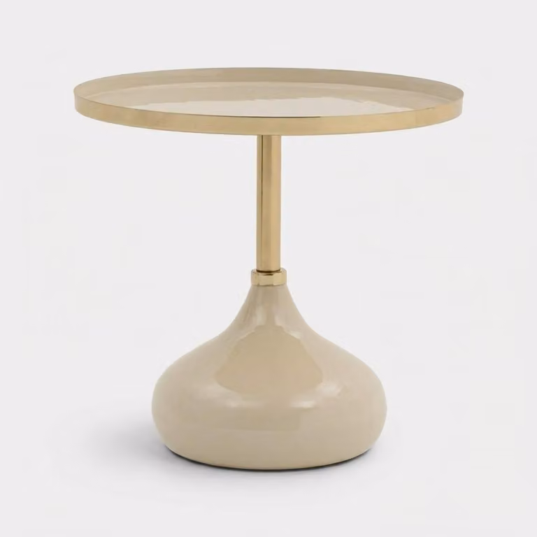 Tavolino di design rotondo beige Vaskh