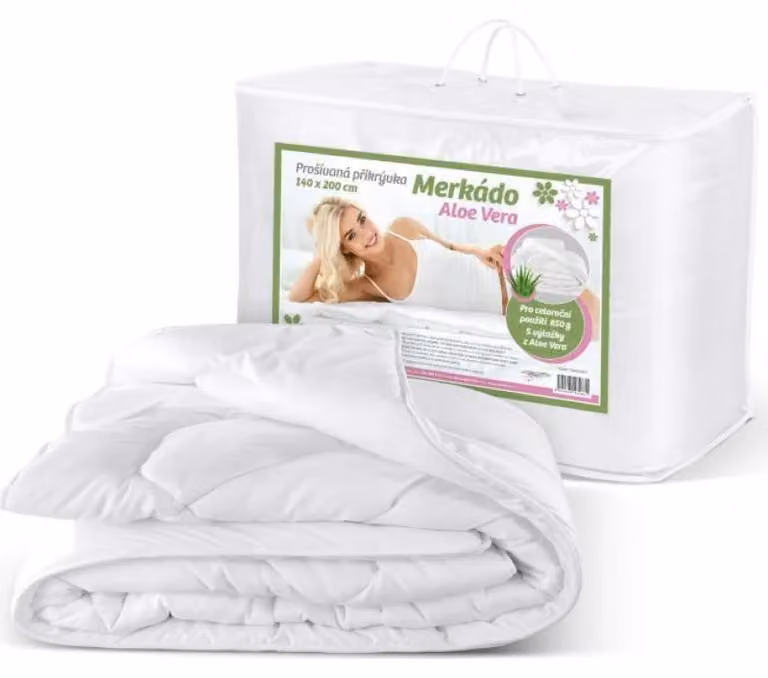 Coperta Merkado Aloe Vera tutto l'anno, 140x200, 850g - Bianco - 140x200