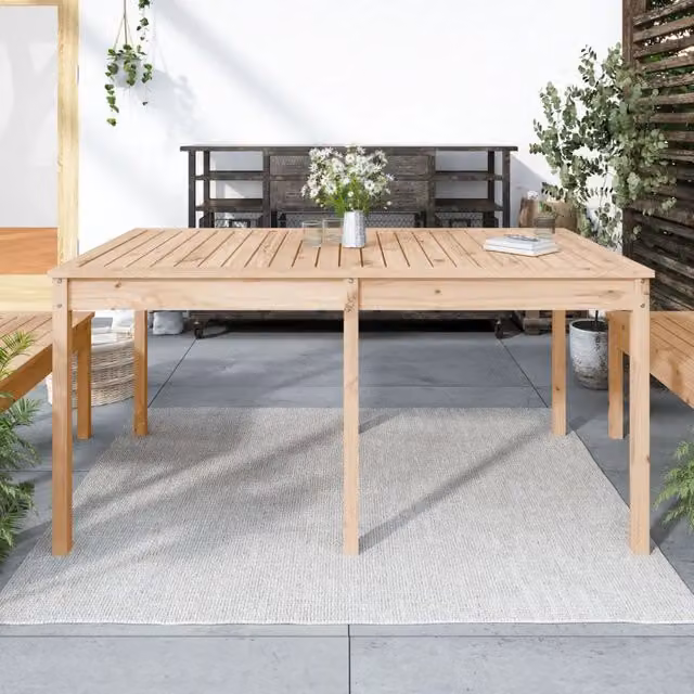 Tavolo da giardino rettangolare vidaXL in legno di pino rustico L: 159,5 cm, P: 82,5 cm, H: 76 cm – 1