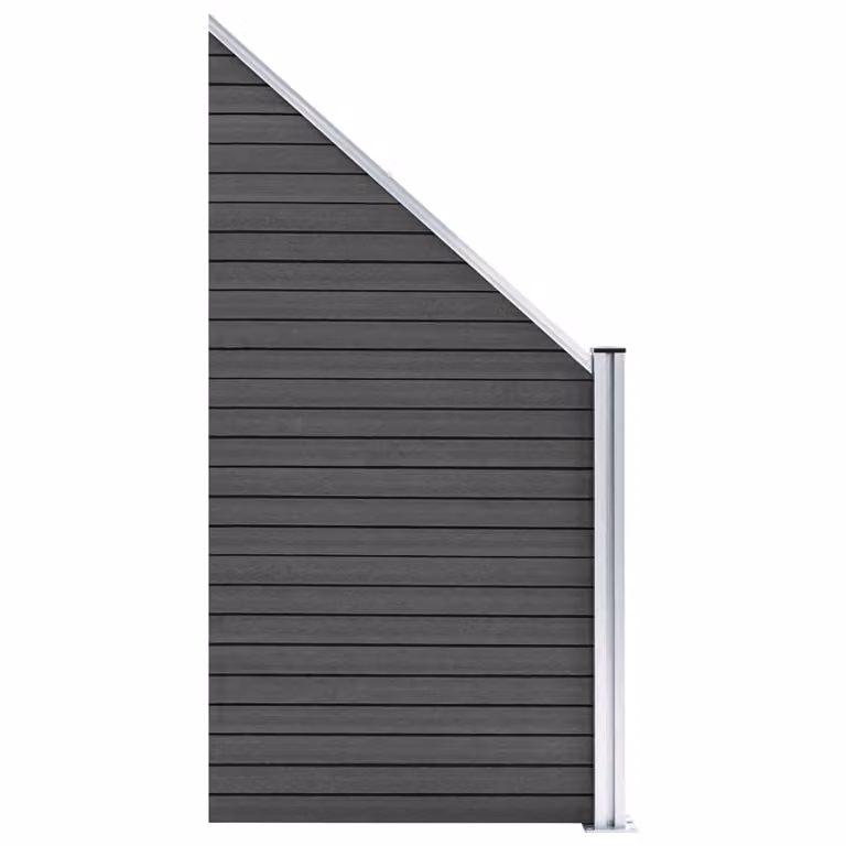 vidaXL Elemento di recinzione WPC 95x(105-180) cm nero