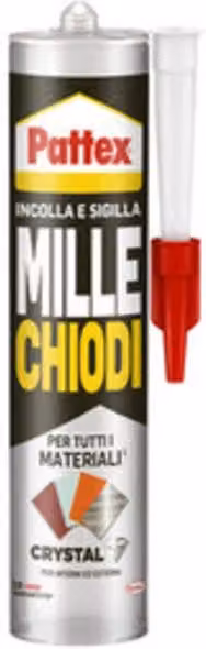 Pattex Millechiodi Crystal Colla Trasparente per Vetro, Confezione da 12 x 290 g