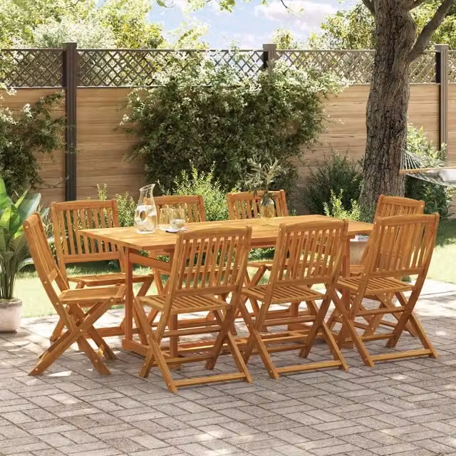 Set da Pranzo da Giardino 9pz 180x90x75cm Legno Massello Acacia 3321531