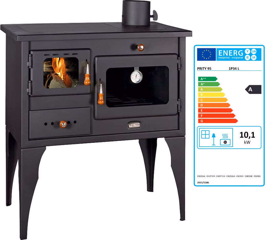 Stufa a combustibile solido PRITY 1P34L - destra