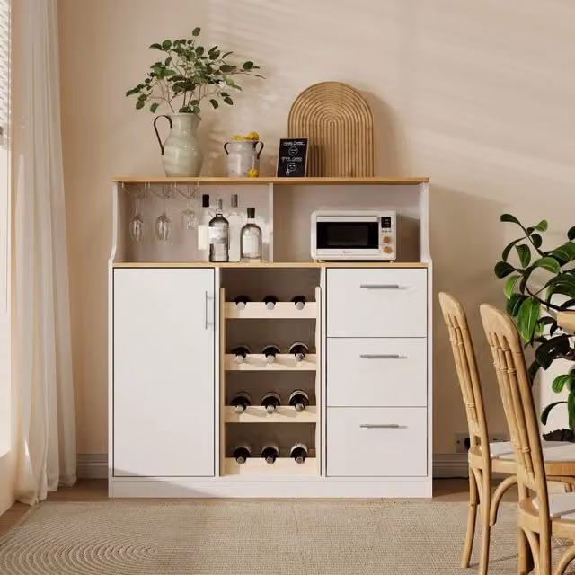 Credenza Bar con LED, Portabicchieri e Cantinetta ¨C Xylo ¨C Multistrato