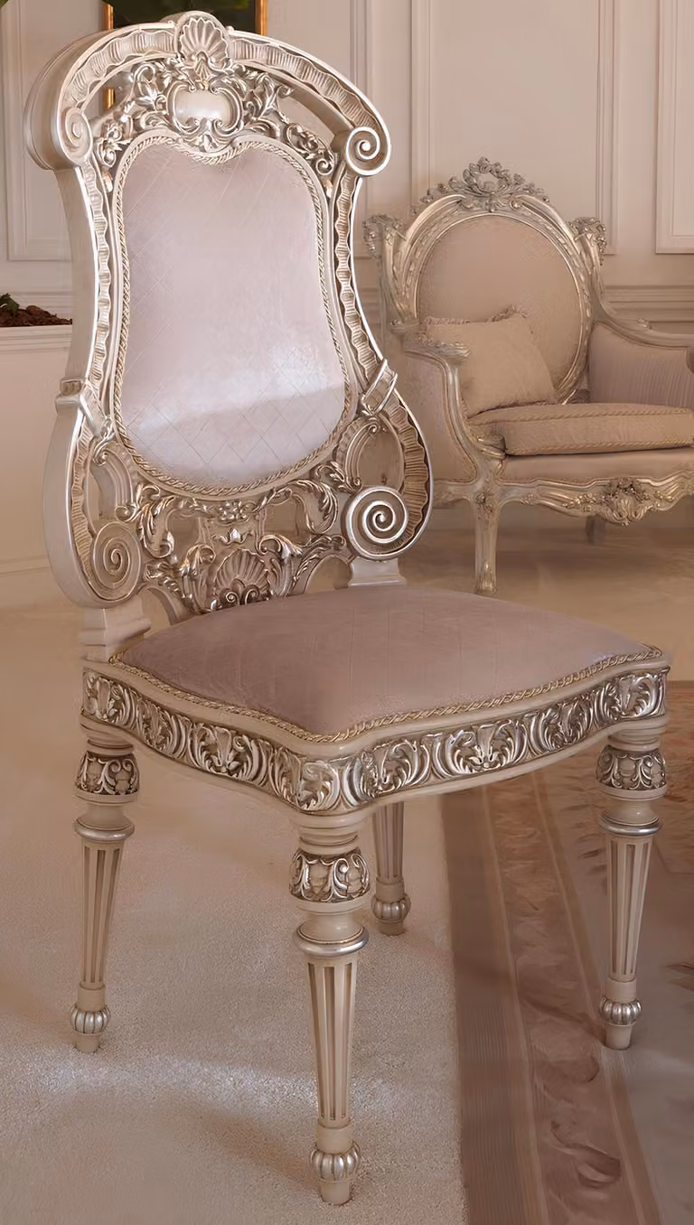 Esszimmer Stühle Holz Luxus Sessel Stuhl Weiß Wohnzimmer Italienische Möbel