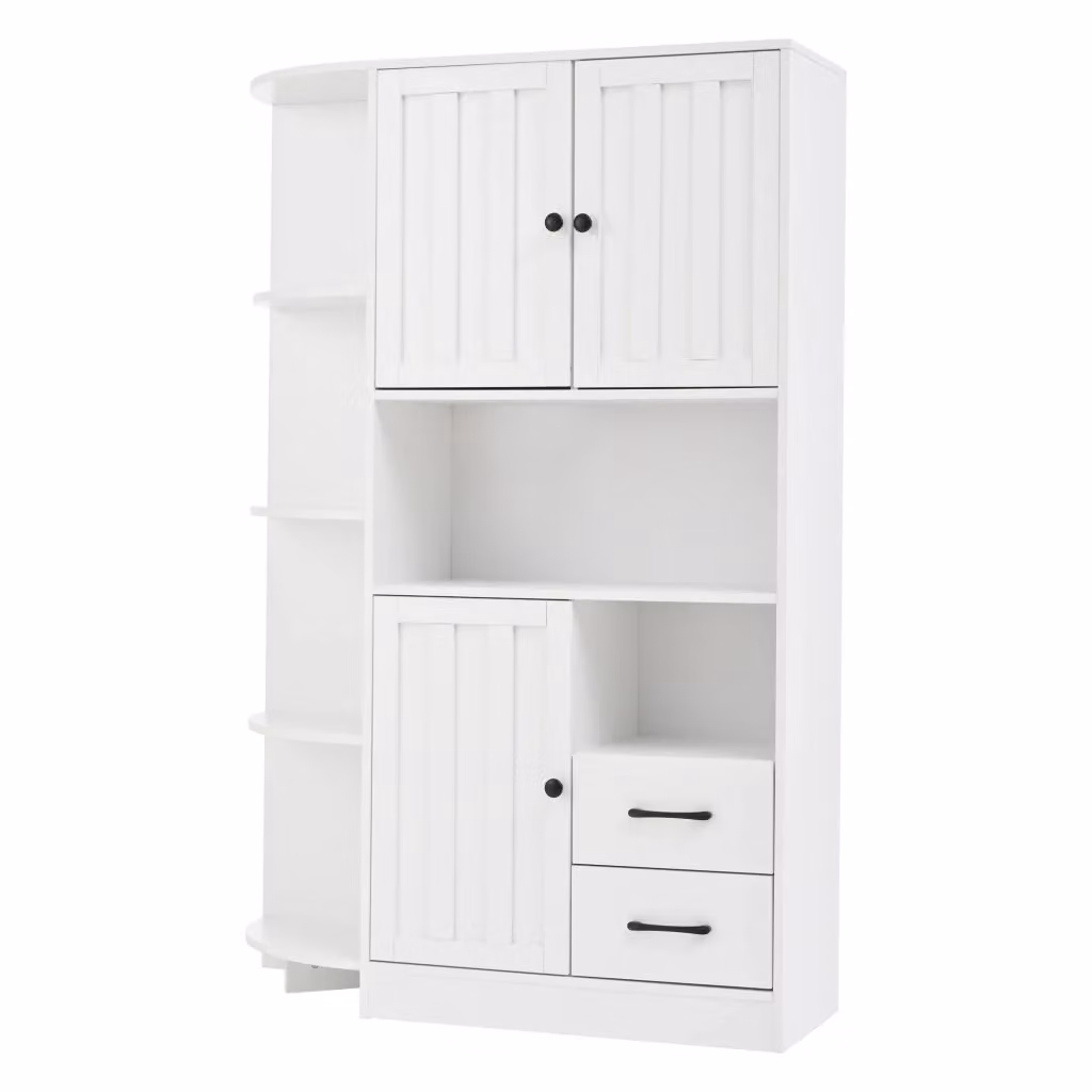 Armadio angolare Minimal con ante e cassetti bianco L/P/H: 104 x 35 x 155 cm – 2