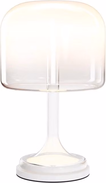 Maytoni Lampada da tavolo contemporanea Spirito 1 luce LED integrato bianco metallo vetro fumé