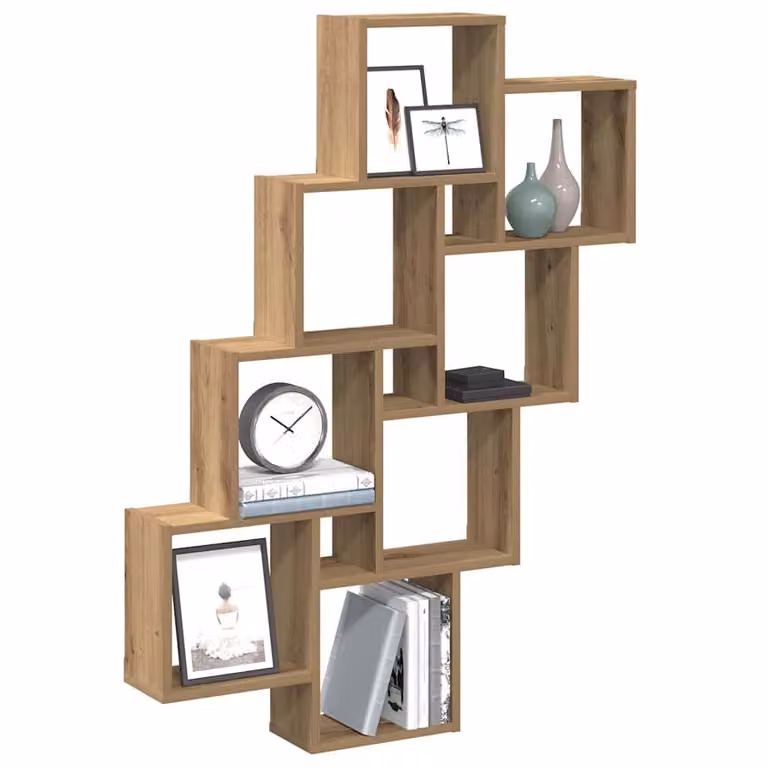 vidaXL Mensola a Muro Cubo in Legno Multistrato Marrone, Design Moderno, L 90 cm, P 15 cm, H 119,5 cm