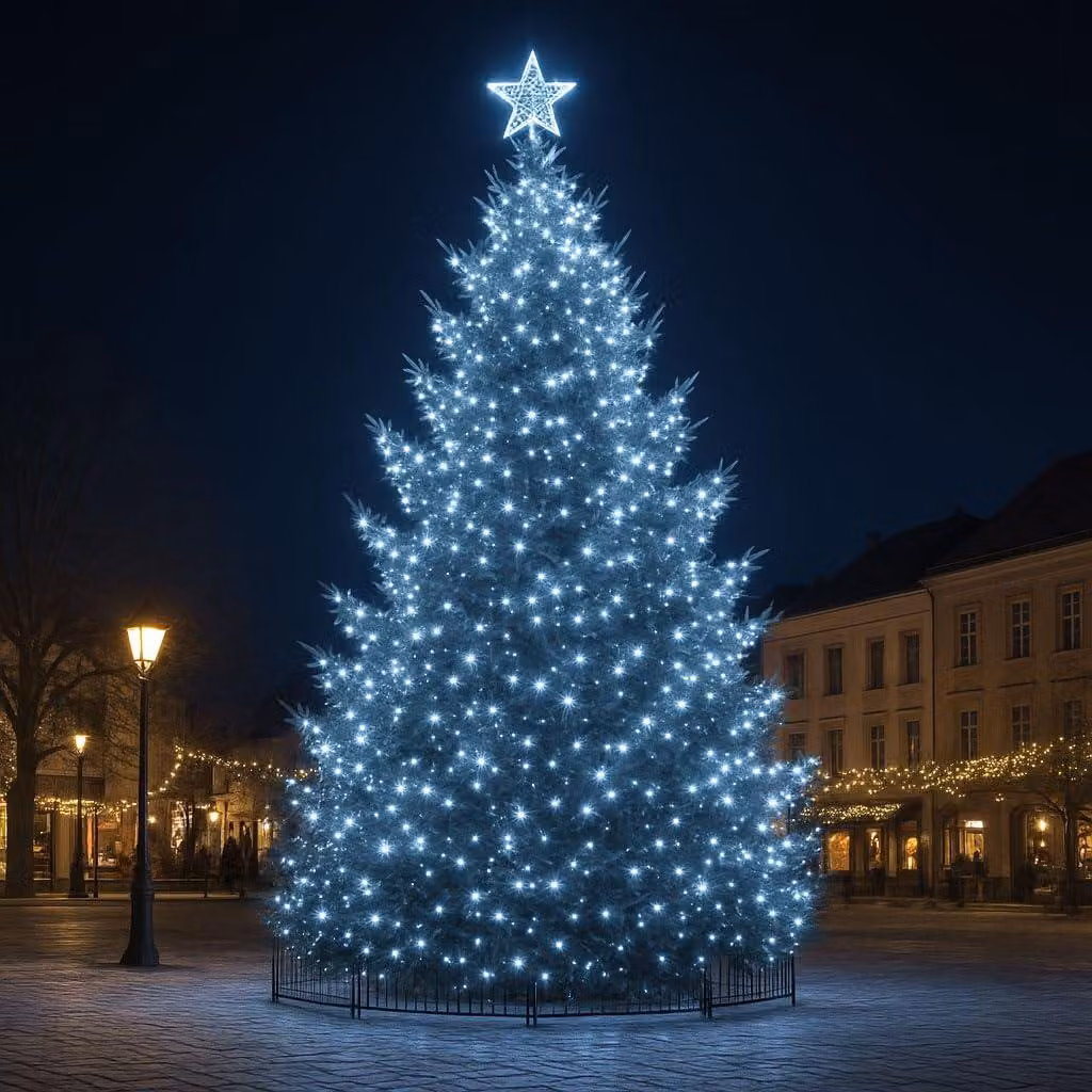 Catena luminosa con 4000 LED, lunghezza 100 metri, luce bianca fredda, 8 modalità, grado di protezione IP44