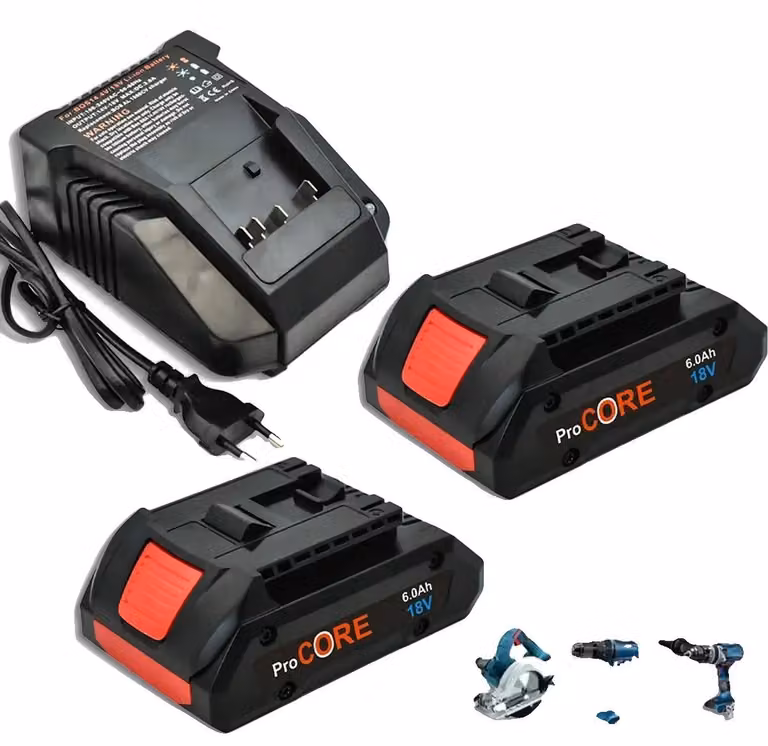 Batteria, capacità 6,0 Ah, alta compatibilità, caricabatterie 6,0 Ah x 2, unità: 1