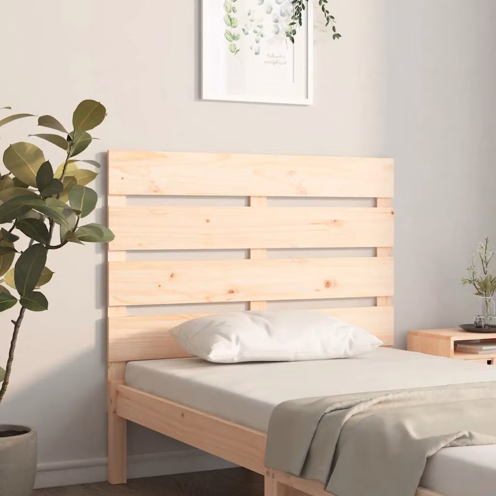 Testiera per Letto vidaXL in Legno Massello di Pino Naturale L: 90 cm, H: 80 cm, P: 3 cm