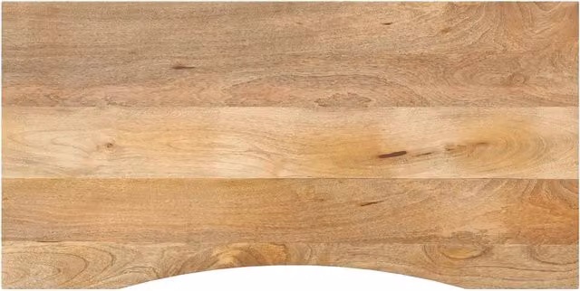 Piano Scrivania con Curva 140x60x2,5cm Massello Grezzo di Mango 370204