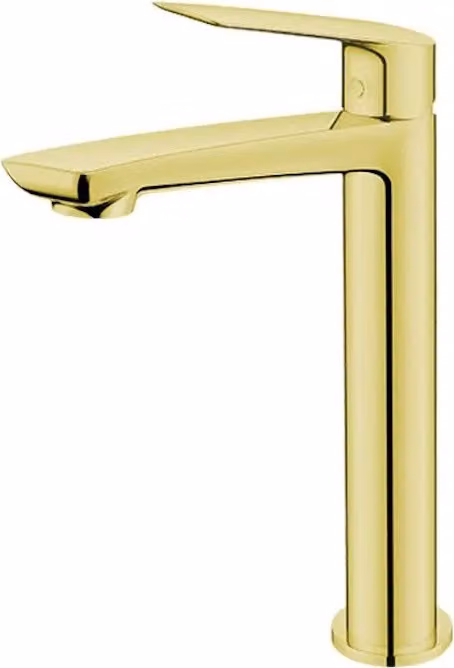 Rubinetto da lavabo con bocca alta senza scarico Oro