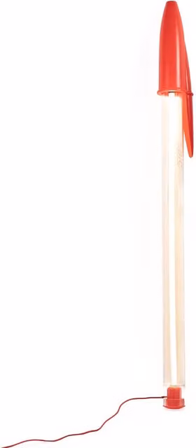 Lampada a sospensione Bic di Seletti con tecnologia LED, disponibile nei colori nero, blu o rosso