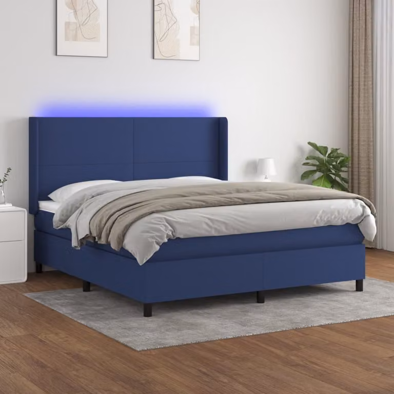 Maison Exclusive - Letto a Molle con Materasso e LED Blu 180x200 cm in Tessuto